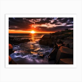 Sunset Over Rocks 17 Art Print