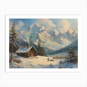 Cabin In The Mountains 4 Art Print