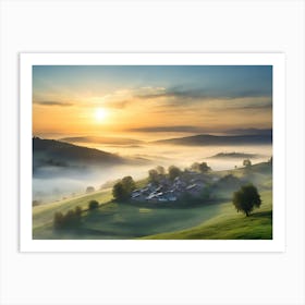 Sunrise In The Valley paintings art print Art Print