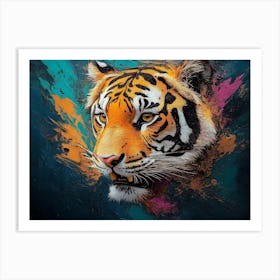 Tiger Animal Abstract Art Art Print