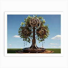 Clockwork Tree Paintings Art Print Art Print