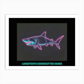 Neon Pink Largetooth Cookiecutter Shark 2 Poster Art Print