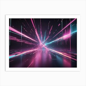 Neon Light Tunnel Art Print