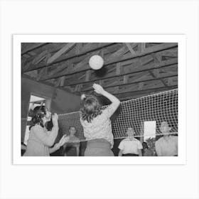 Volleyball At School, Concho, Arizona By Russell Lee Art Print