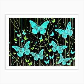 Blue Butterflies 6 Art Print