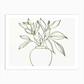 Plant In A Vase Art Print