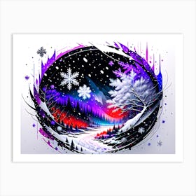 Snowy Landscape Art Print