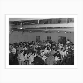 Workmen At Shasta Dam Eating Dinner At The Commissary,Shasta County, California By Russell Lee Art Print