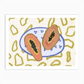 Papaya On Plate Art Print