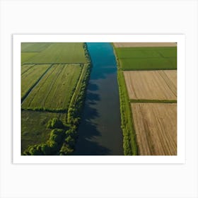 Aerial View Of A River Art Print