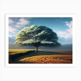 Tree In The Field Art Print