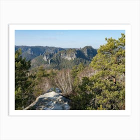 Rocks and trees in Saxon Switzerland National Park Art Print