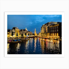 Amsterdam Canal At Night Art Print