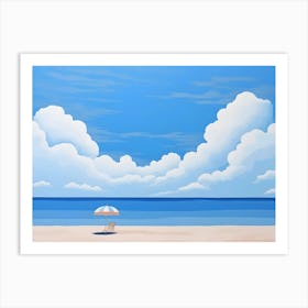 Beach With Umbrella Art Print