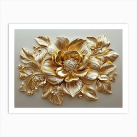 Gold Flower 1 Art Print