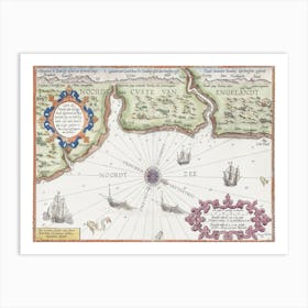 Kaart Van De Noordkust Van Engeland Bij Newcastle Upon Tyne (1580–1583) Art Print