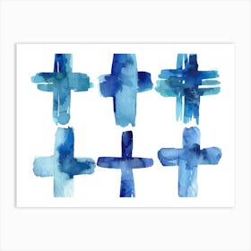 Watercolor Cross Set Art Print