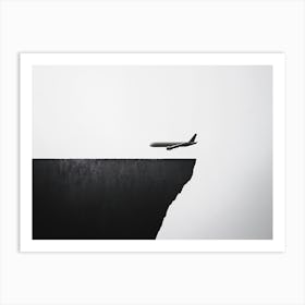 Airplane On The Edge Of A Cliff Art Print