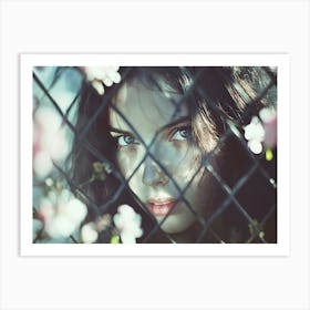 Girl Behind A Fence Art Print