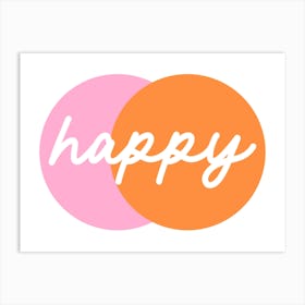 Happy Pink and Orange Circles Art Print