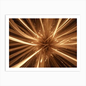 Abstract Background With Glowing, Flowing Lines Radiating From The Center Art Print