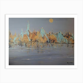 Moonlight Over The Water Art Print