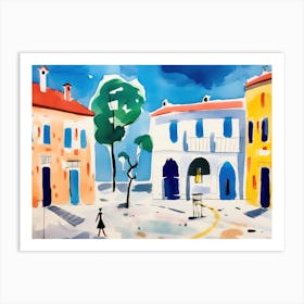 Ferrara Italy Cute Watercolour Illustration 3 Art Print