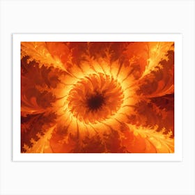 An Abstract Image Of A Fiery, Swirling Pattern In Shades Of Orange And Red Art Print