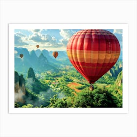 Hot Air Balloons In The Sky Art Print