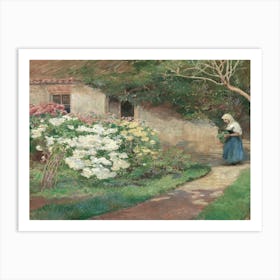 Woman In A Garden 4 Art Print