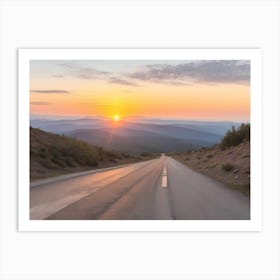 Road At Sunset Art Print