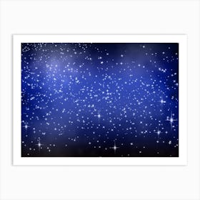 Blue Shade Shining Star Background Art Print