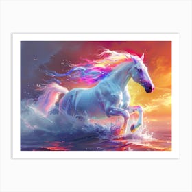 Horse With Rainbow Mane Art Print