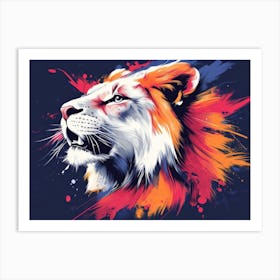 Lion Painting.Generated AI. Wall Art Print Art Print