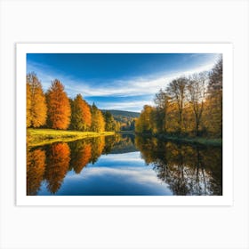 Serene Autumn Reflections 1 Art Print