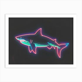 Neon Sign Inspired Shark 5 Art Print