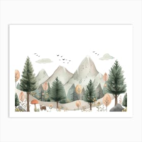 Forest Landscape Wall Decal Art Print