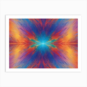 An Abstract Image Of A Colorful, Symmetrical Pattern With A Starburst Effect Art Print