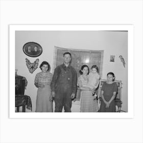 Spanish American Farmer And His Family, Chamisal, New Mexico By Russell Lee Art Print