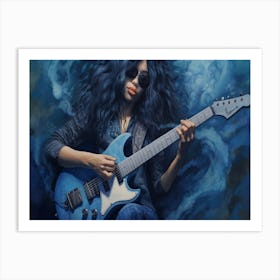 Blues Soul Series 11 - Blue Guitar Art Print