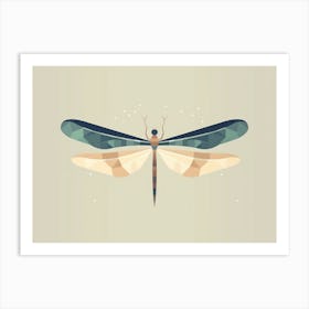 Dragonfly Wandering Gilder Minimalistic 4 Art Print