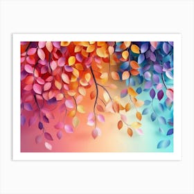 Paper Leaves Background Art Print