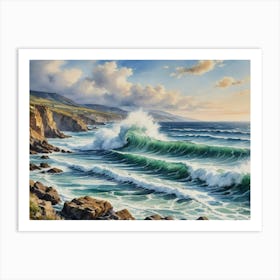 The Roar of the Mighty Ocean California Coast Art Print