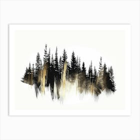 Watercolor Of Pine Trees 1 Art Print