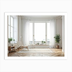 White Living Room 2 Art Print