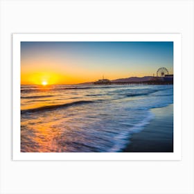 Sunset Over The Santa Monica Pier Art Print
