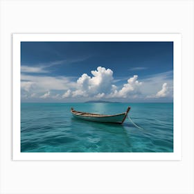 Boat In The Ocean Art Print