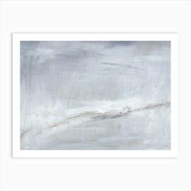 Intrigue - Soft Gray Neutral Muted Abstract Painting Art Art Print