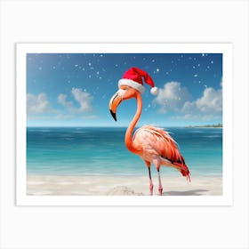 Christmas Flamingo Art Print