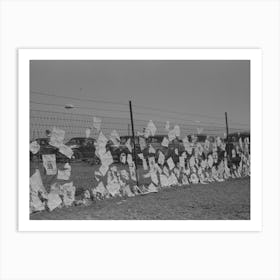 Paper Blown Against The Fence By The High West Texas Wind During The San Angelo Fat Stock Show, San Angelo Art Print